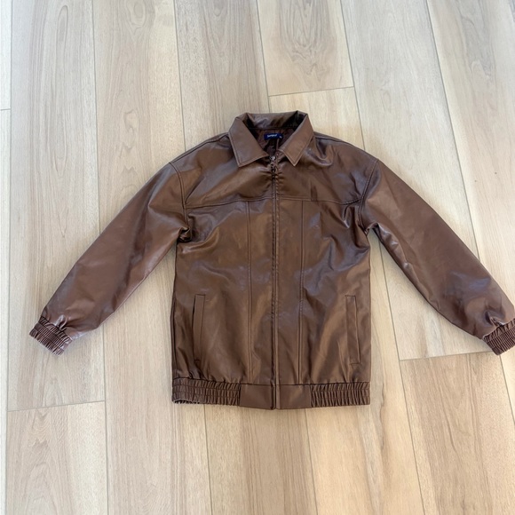 SAMPEEL Vegan Leather Jacket Women Faux Oversized Motorcycle Bomber Coats - Picture 2 of 6